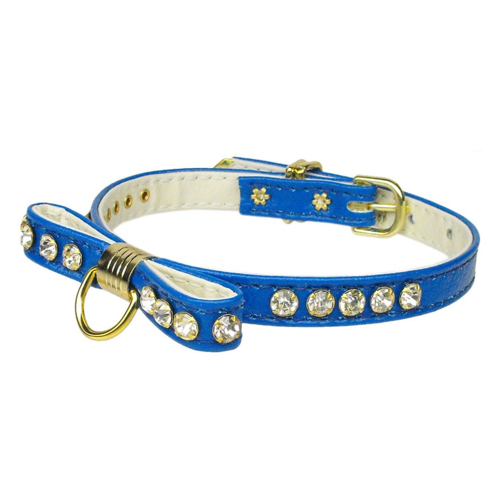 Clear Crystal Bow Dog Collar - Image 3