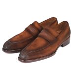 Paul Parkman Brown Antique Suede Goodyear Welted Loafers (ID#36AQ17) - Image 6