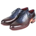 Paul Parkman Opanka Construction Blue & Bordeaux Oxfords (ID#726-BLU-BRD) - Image 4