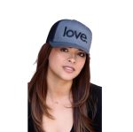 LOVE. EMBROIDERED TRUCKER HAT CHARCOAL