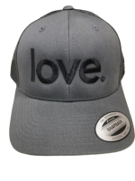 LOVE. EMBROIDERED TRUCKER HAT CHARCOAL - Image 2