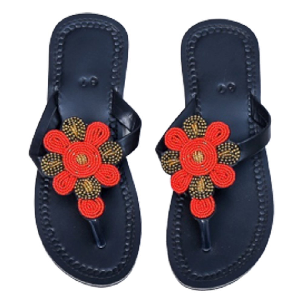 Handcrafted, Beaded African sandals HMSF003 - Image 1