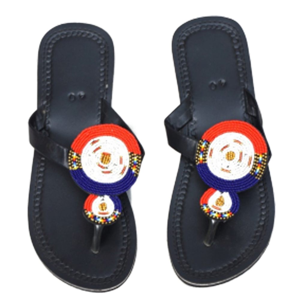 1000 Handcrafted, Beaded African sandals HMSF002 - Image 1
