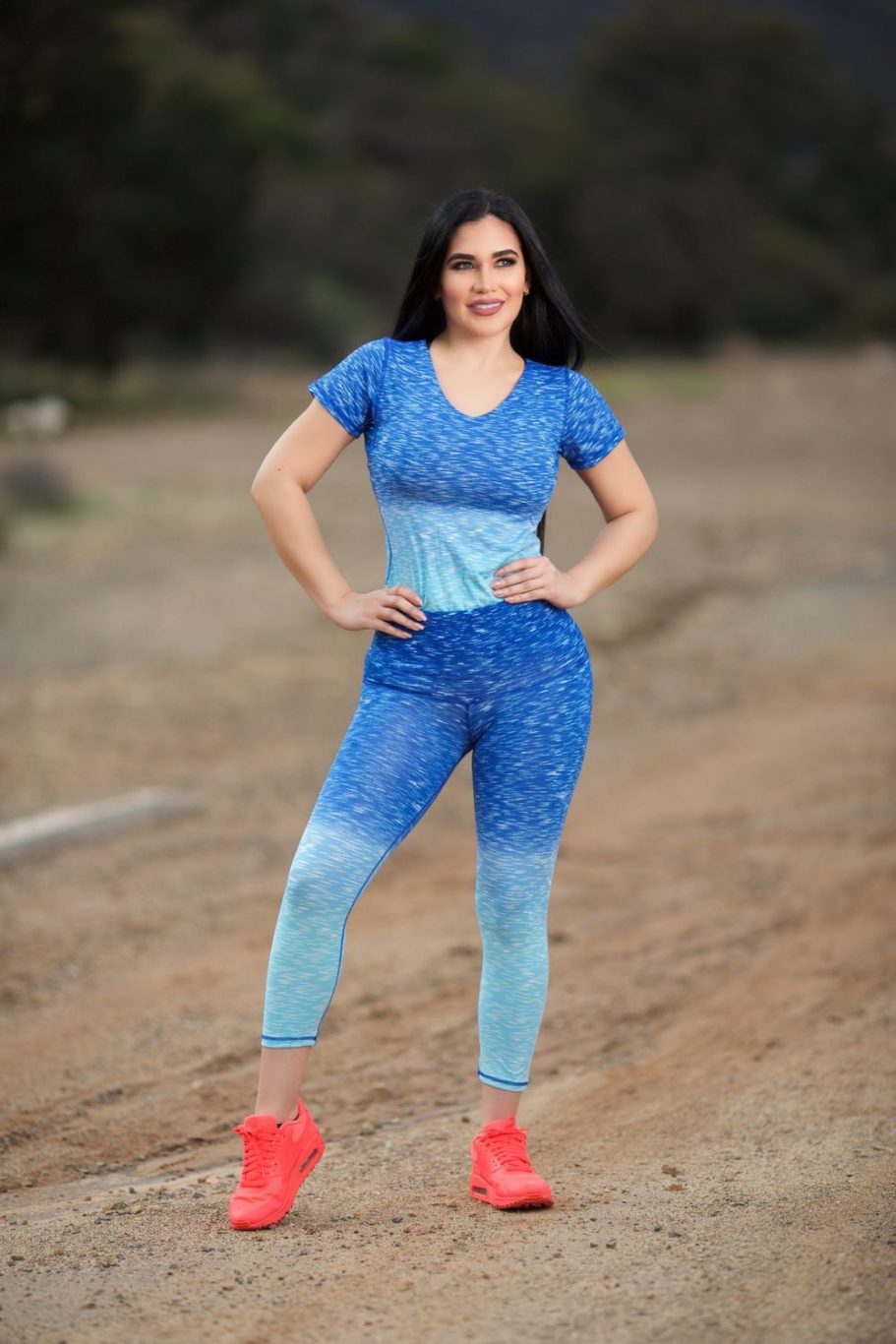 DJ-CAPRI-YOGA-C004C-COVER_BLUE_0 Diamante Women's Power Flex Yoga Pant Legging Sportswear ยท Style C004C - Image 1