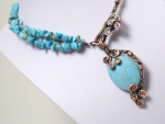Handmade Turquoise Wire Wrapped Necklace - Image 3