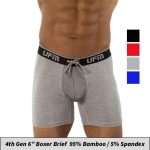 6 inch Viscose(Bamboo)-Spandex Work Boxer Briefs REG Support (Gen 4) Underwear for Men