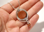 Handmade Wire Wrapped Goldstone Boho Necklace - Image 3