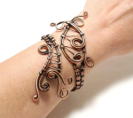 Handmade Copper Wire Wrapped Cuff Bracelet - Image 5