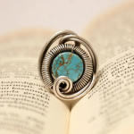 Handmade Wire Wrap Turquoise Ring - Image 2