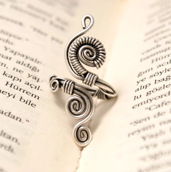 il_fullxfull.1354927794_pfl9_590 Handmade Silver Plated Wire Wrapped Adjustable Ring - Image 1