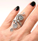 Handmade Silver Plated Wire Wrapped Adjustable Ring - Image 4