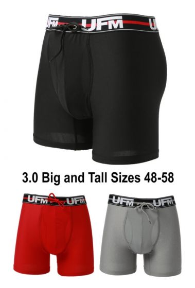 triple-1500xblk-3_0-frt_2 Polyester Boxer Briefs 6" 3rd Gen Big and Tall Work Underwear for Men - Image 1