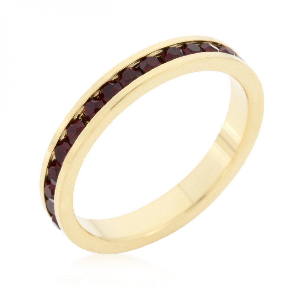 J10173__39988.1470673155.1280.12 STYLISH STACKABLES WITH GARNET IN GOLD CRYSTAL RING - Image 1
