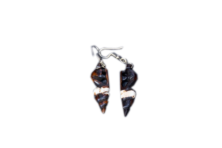 afboneearring-aber005 AFRICAN BONE EARRINGS - Image 1