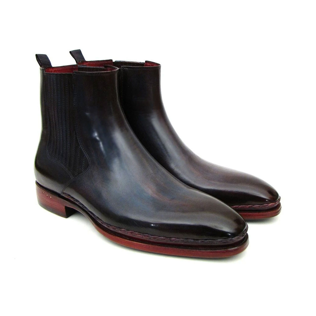 600 Paul Parkman Men's Chelsea Boots Navy & Bordeaux (ID#BT54F11) - Image 1