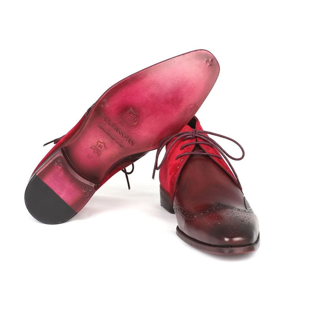 Paul Parkman Men's Chukka Boots Bordeaux Suede & Leather (ID#CK51-BRD) - Image 2