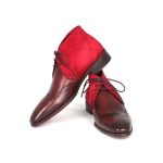 Paul Parkman Men's Chukka Boots Bordeaux Suede & Leather (ID#CK51-BRD) - Image 3