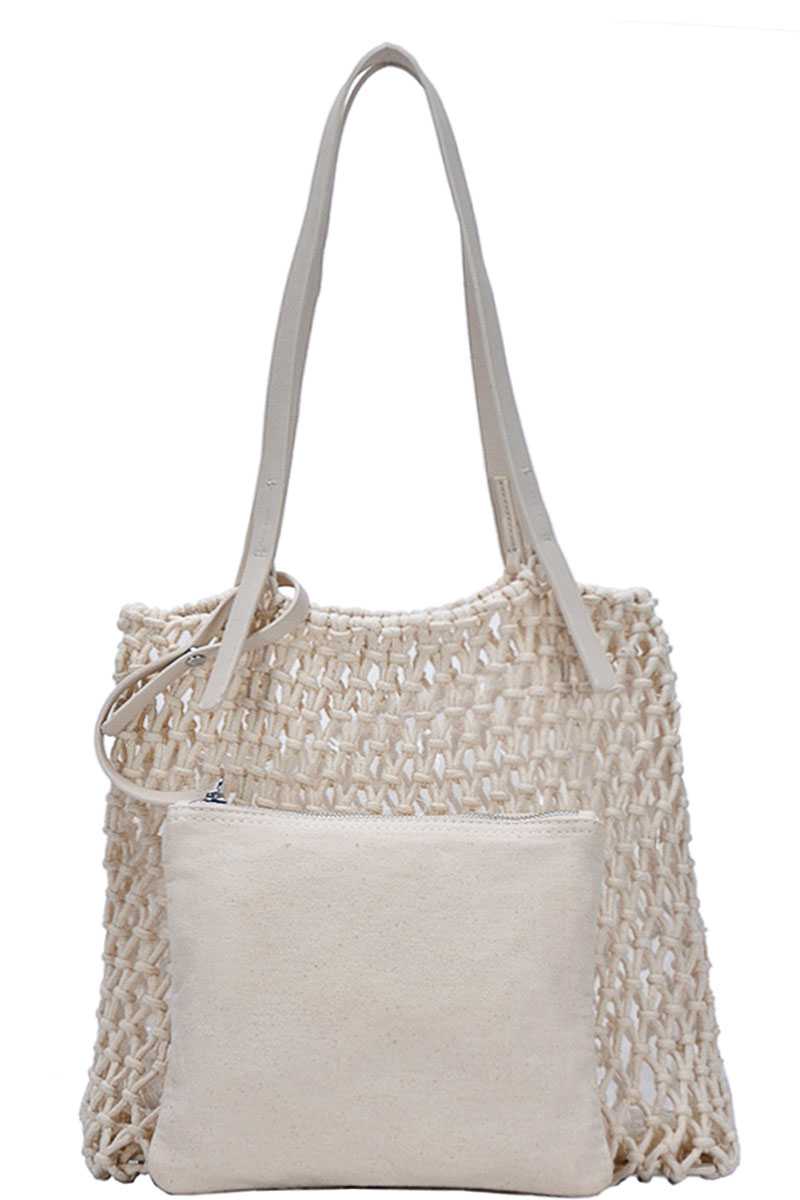 CC50891 Handbag 2-in-1 Modern Chic Woven Tote - Image 1