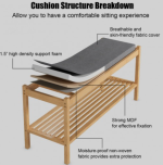 Bamboo Shoe Storage Bench - Image 5