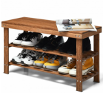 Bamboo Storage Rack 3-Tier Shoe Organizer - Image 2