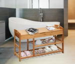 Bamboo Storage 3-Tier Entryway Shoe Bench - Image 4
