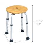 Bamboo Bath Seat Slip Resistant Shower Chair - Image 2