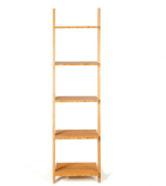 Bamboo Shelf 5 Tier Leaning Ladder Display Stand - Image 2