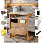 Bamboo Sofa Table End Table Bedside Table with Storage Bag - Image 5