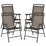 Folding Chairs Set of 4 Patio