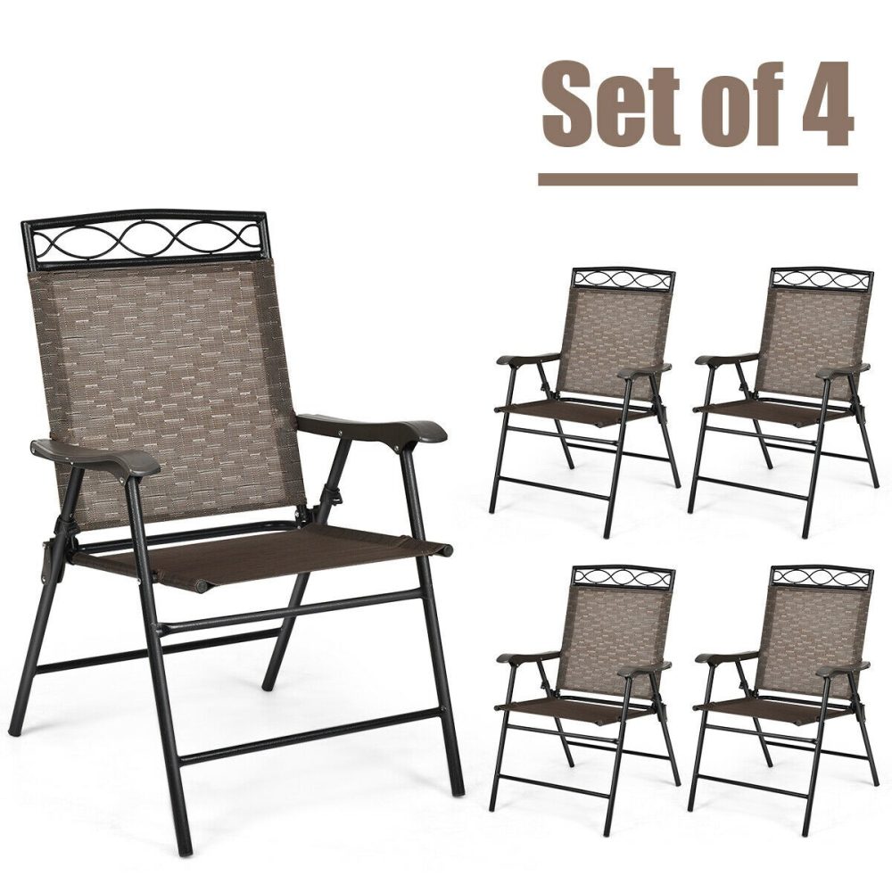 Folding Chairs Set of 4 Patio - Image 7