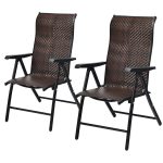 Rattan Folding Reclining Chair 2 Piece Patio