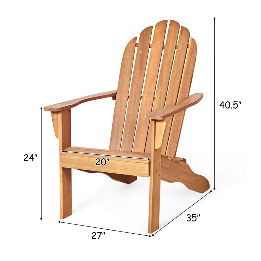 Adirondack Patio Chair Outdoor Solid Wood Durable - Image 4