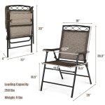 Folding Chairs Set of 4 Patio - Image 6