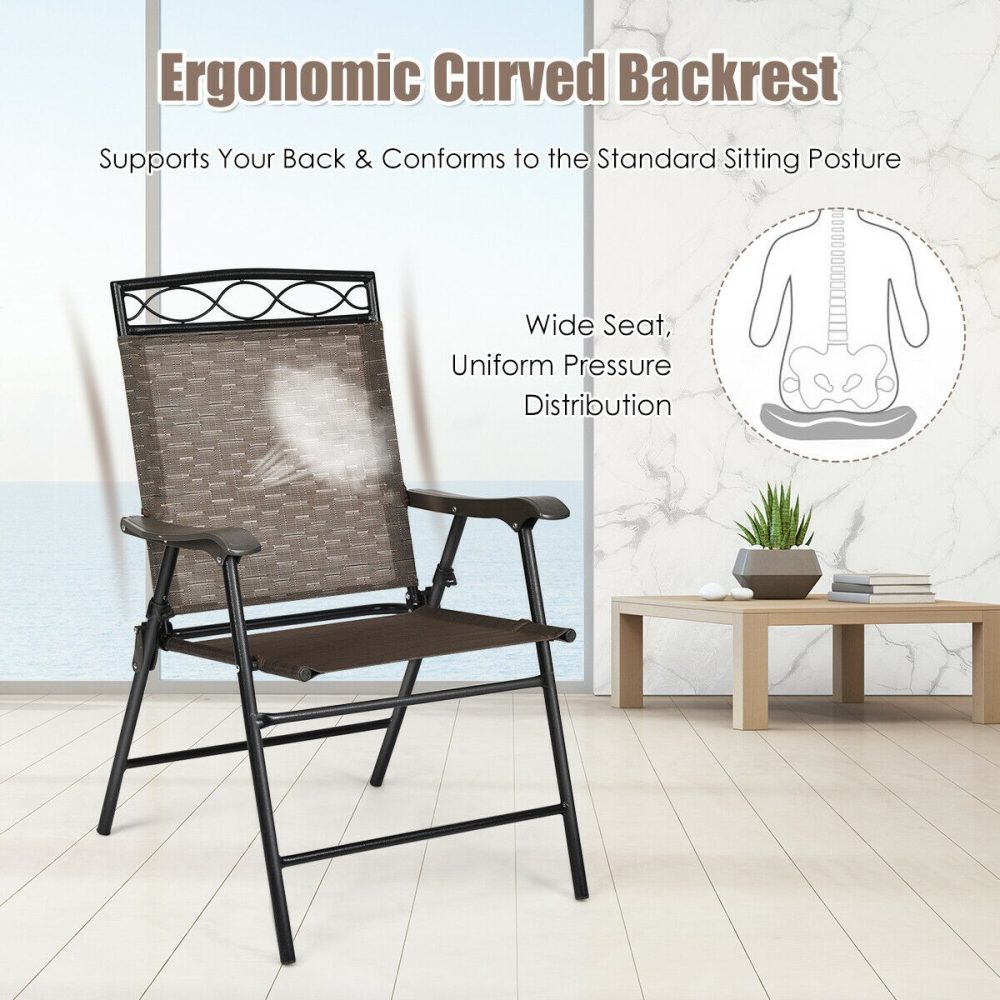 Folding Chairs Set of 4 Patio - Image 5