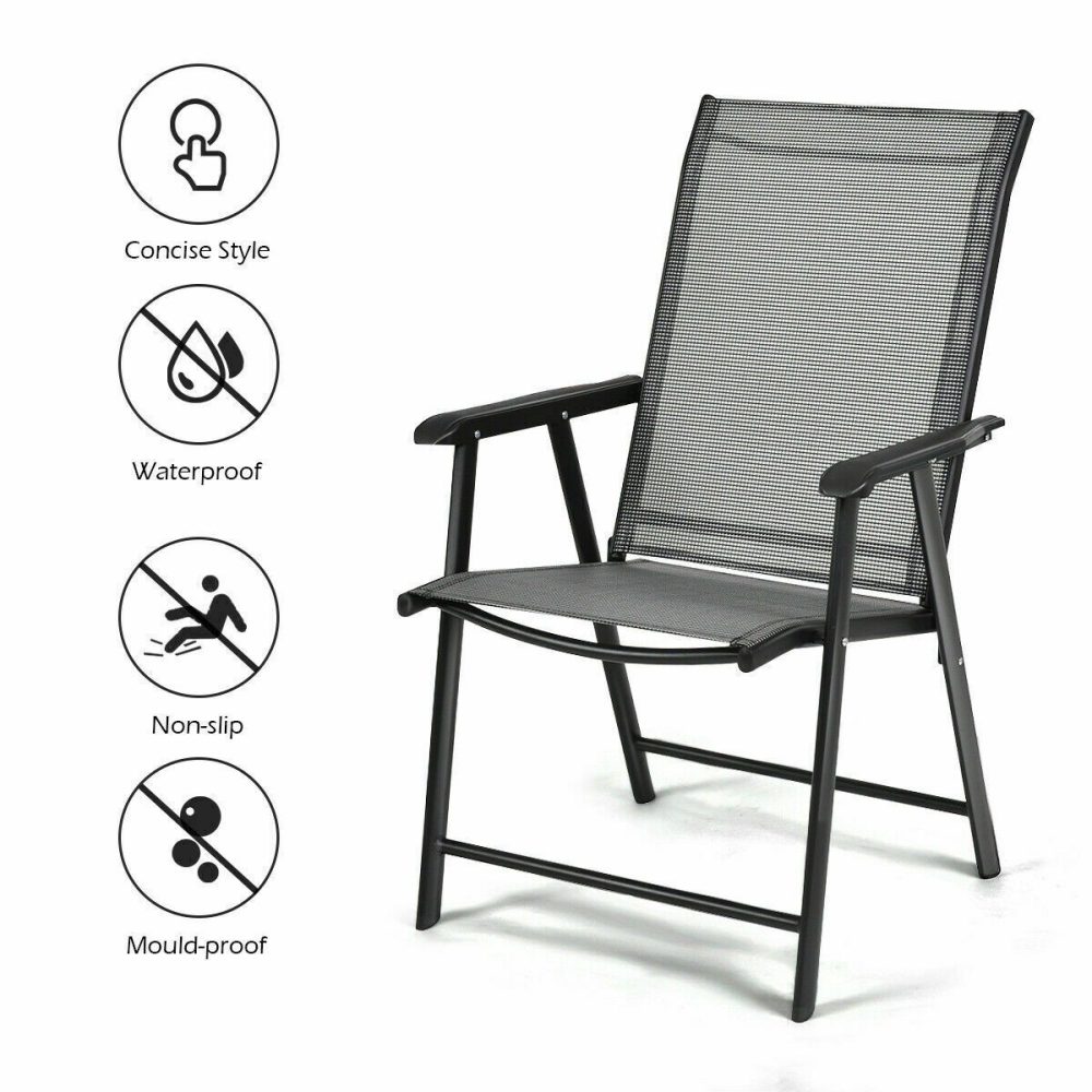 Outdoor Folding Chairs Patio Set of 2 - Image 3
