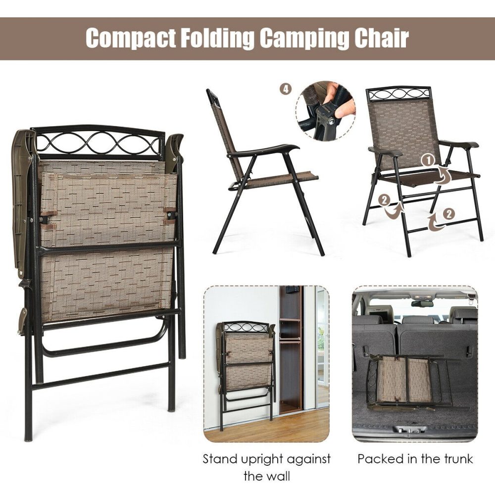 Folding Chairs Set of 4 Patio - Image 3