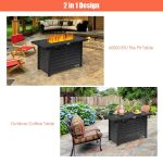 Fire Pit Table 42" 60,000 Btu Rectangular Propane Gas - Image 4