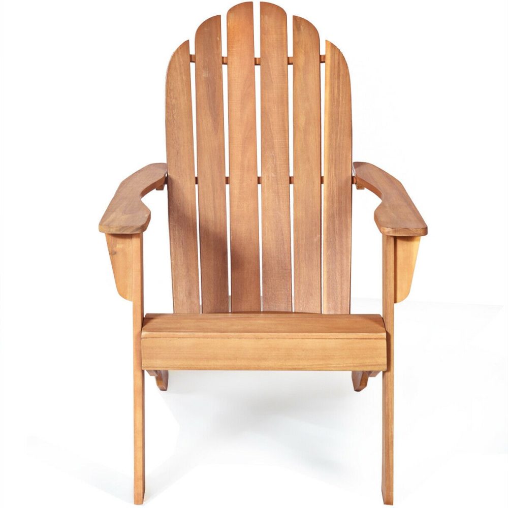 Adirondack Patio Chair Outdoor Solid Wood Durable - Image 2