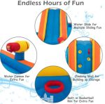 Inflatable Water Bounce House with Climbing Wall and Ball Hoop - Image 4