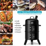 3-in-1 Portable Round Charcoal Smoker BBQ Grill Built-in Thermometer - Image 7