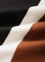 Mens T-Shirt Tricolor Knitted Lapel Short Sleeve Regular Hem - Image 4