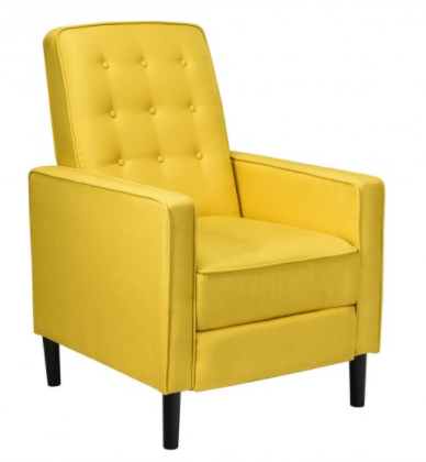 Screenshot 2021-08-15 at 1.09.53 PM Recliner Chair Yellow Mid-Century Push Back - Image 1