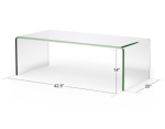 Coffee Table Clear Tempered Class Rounded Edge - Image 3