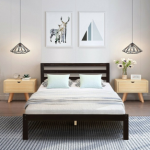 Full Size Bed Frame Platform Wood Slat Support - Image 2