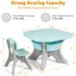 Kids Activity Table Blue Play Set With Storage - Image 3