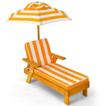 Kids Outdoor Lounge Chair With Adjustable Height Umbrella