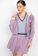 Hoodie Jacket Dark Lavender Corduroy - Image 2