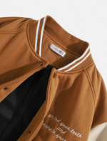 Varsity Jacket Vintage Style Patchwork Button Down - Image 2