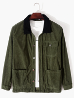 Jacket Corduroy Multi-Pocket Contrast Collar - Image 5