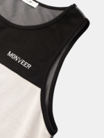 Tank Top Colorblock Patchwork With Letter Embroidery - Image 4